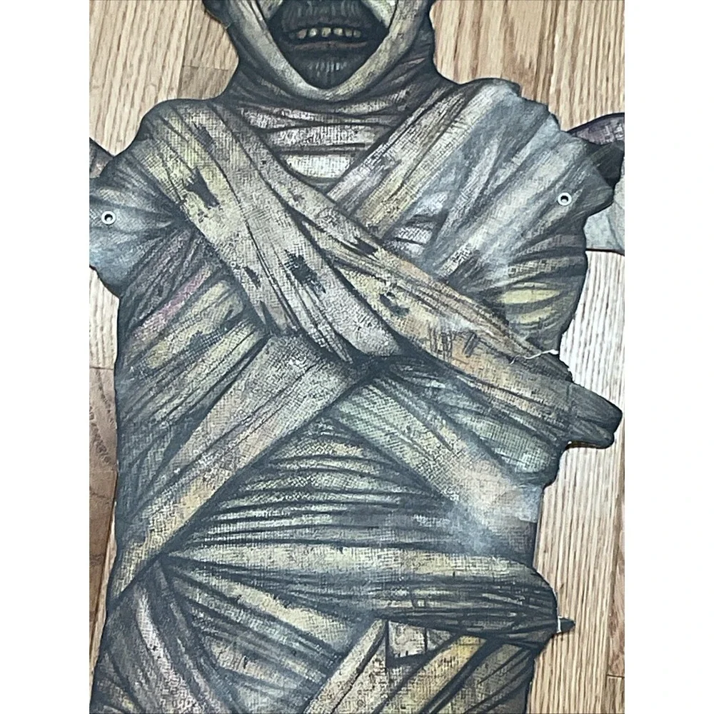 Vintage 1995 Beistle Jointed Die Cut Mummy Halloween Hanging Decor 41